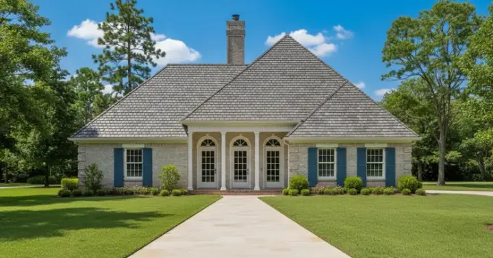 Mediterranean house plans 30-165 - front exterior, 1,444 sq ft, 3 bed, 2 bath house plans | Monster House Plans