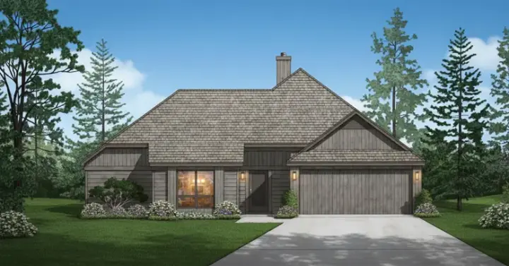 Contemporary house plans 30-167 - front exterior, 1,430 sq ft, 3 bed, 2 bath house plans | Monster House Plans