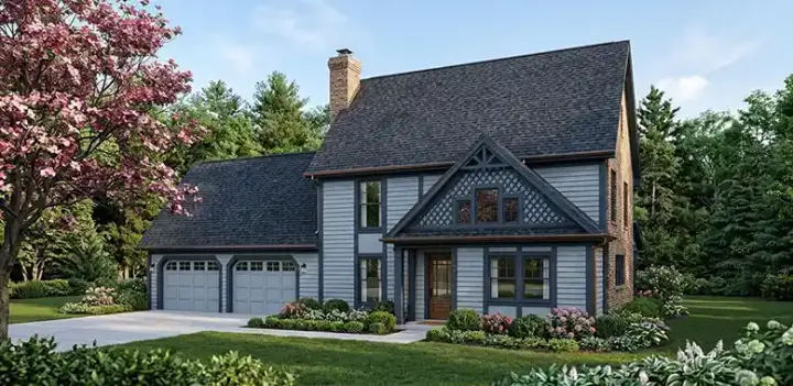 Traditional house plans 30-171 - front exterior, 1,543 sq ft, 3 bed, 2 bath house plans | Monster House Plans