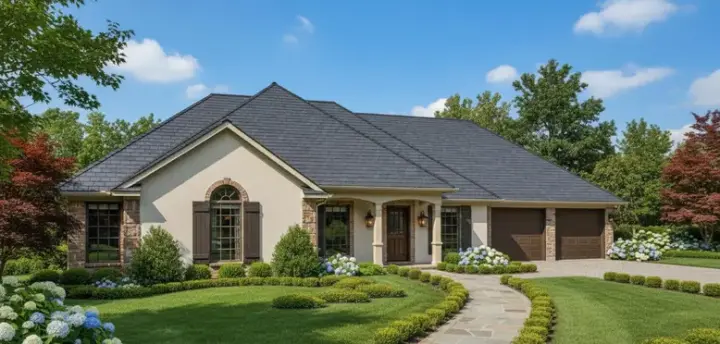 Traditional house plans 30-173 - front exterior, 1,507 sq ft, 3 bed, 2 bath house plans | Monster House Plans