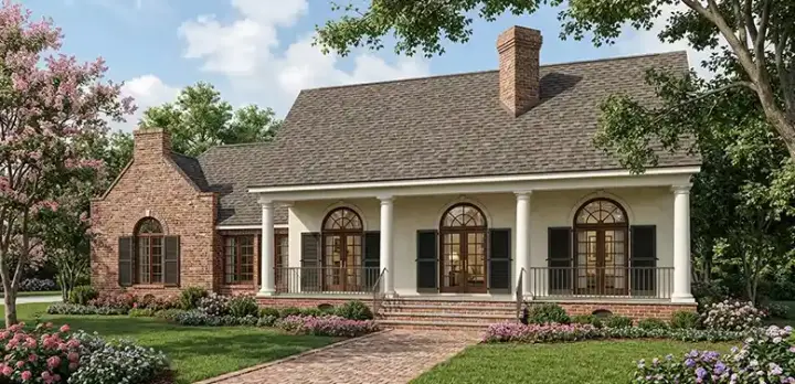 Southern house plans 30-175 - front exterior, 1,672 sq ft, 3 bed, 2 bath house plans | Monster House Plans