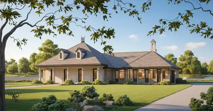 Southern house plans 30-180 - front exterior, 1,600 sq ft, 3 bed, 2 bath house plans | Monster House Plans