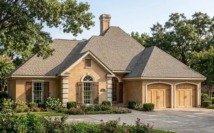 European house plans 30-182 - front exterior, 1,682 sq ft, 4 bed, 2 bath house plans | Monster House Plans