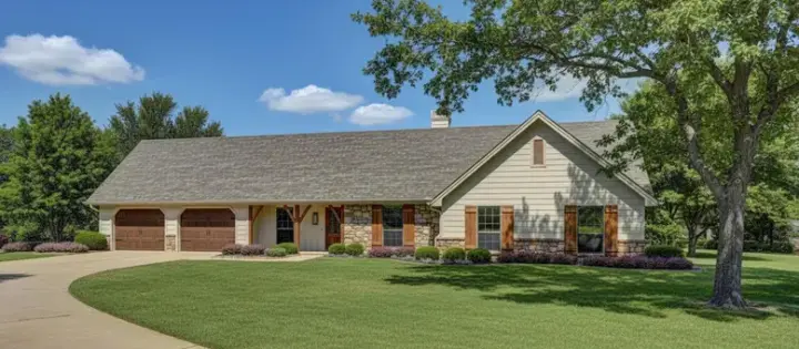 Ranch house plans 30-185 - front exterior, 1,751 sq ft, 4 bed, 2 bath house plans | Monster House Plans