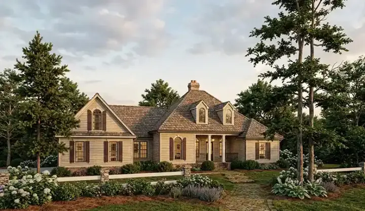Southern house plans 30-192 - front exterior, 1,704 sq ft, 3 bed, 2 bath house plans | Monster House Plans