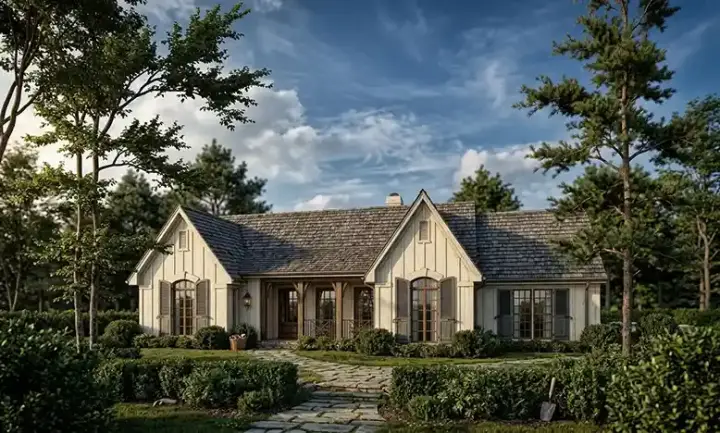 Traditional house plans 30-206 - front exterior, 1,868 sq ft, 3 bed, 2 bath house plans | Monster House Plans