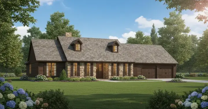 Traditional house plans 30-209 - front exterior, 1,997 sq ft, 4 bed, 2 bath house plans | Monster House Plans