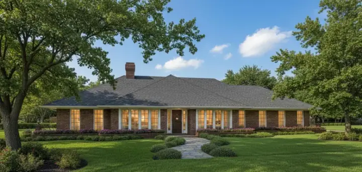 Ranch house plans 30-218 - front exterior, 2,009 sq ft, 3 bed, 2 bath house plans | Monster House Plans