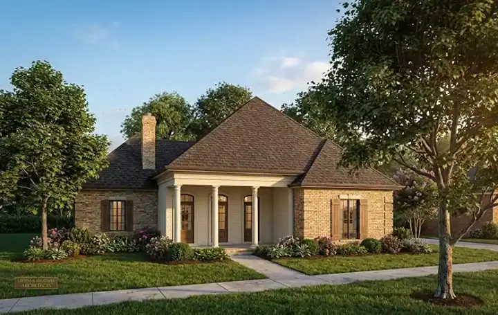 Traditional house plans 30-229 - front exterior, 2,000 sq ft, 3 bed, 2 bath house plans | Monster House Plans