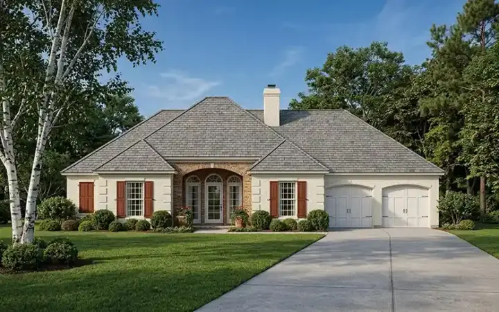 Mediterranean house plans 30-243 - front exterior, 2,252 sq ft, 4 bed, 2 bath house plans | Monster House Plans