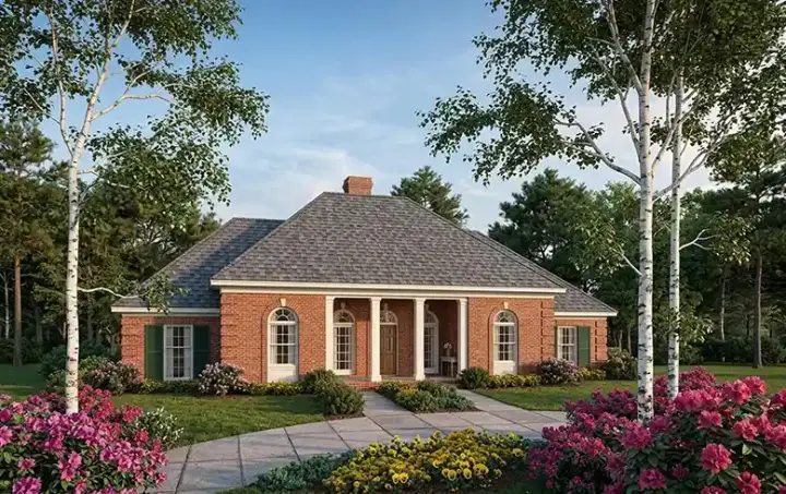 Traditional house plans 30-264 - front exterior, 2,299 sq ft, 3 bed, 2 bath house plans | Monster House Plans