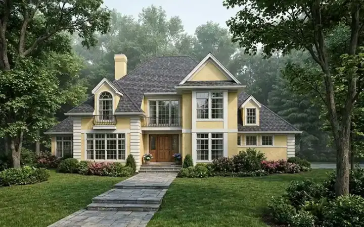 Traditional house plans 30-277 - front exterior, 2,743 sq ft, 4 bed, 3 bath house plans | Monster House Plans