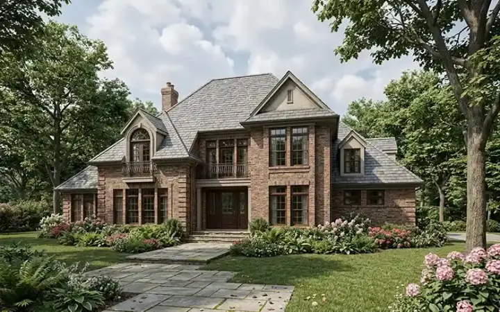 Traditional house plans 30-278 - front exterior, 2,743 sq ft, 4 bed, 3 bath house plans | Monster House Plans
