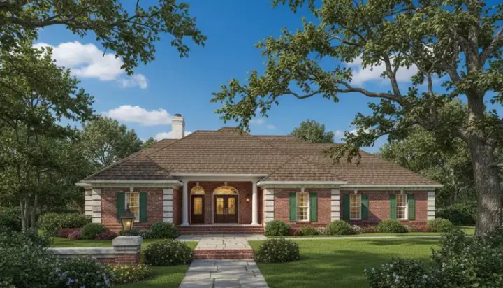 European house plans 30-286 - front exterior, 2,936 sq ft, 4 bed, 2 bath house plans | Monster House Plans