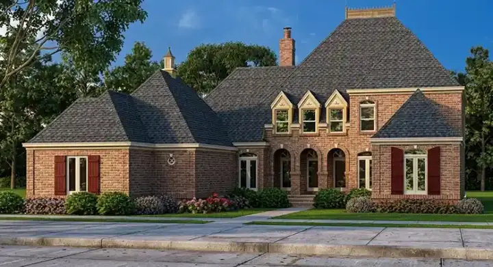 Traditional house plans 30-288 - front exterior, 3,096 sq ft, 4 bed, 4 bath house plans | Monster House Plans