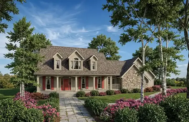 Country house plans 30-289 - front exterior, 3,098 sq ft, 4 bed, 3 bath house plans | Monster House Plans