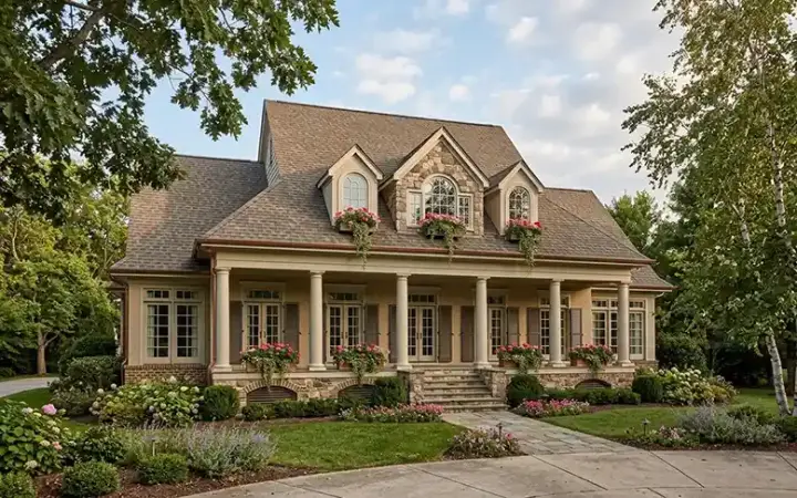 Traditional house plans 30-303 - front exterior, 3,360 sq ft, 3 bed, 3 bath house plans | Monster House Plans