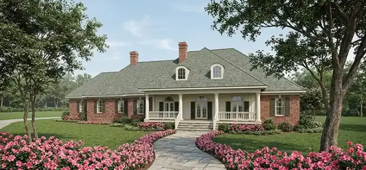 Southern house plans 30-311 - front exterior, 4,038 sq ft, 4 bed, 4 bath house plans | Monster House Plans