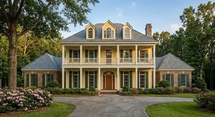 Plantation house plans 30-316 - front exterior, 5,474 sq ft, 4 bed, 4 bath house plans | Monster House Plans