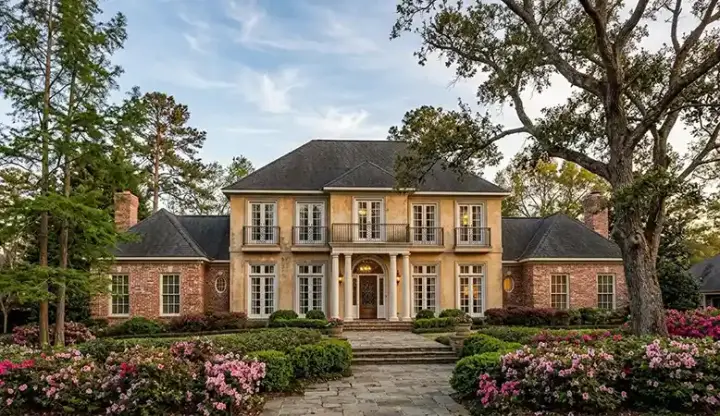 Southern Colonial house plans 30-317 - front exterior, 5,560 sq ft, 4 bed, 4 bath house plans | Monster House Plans