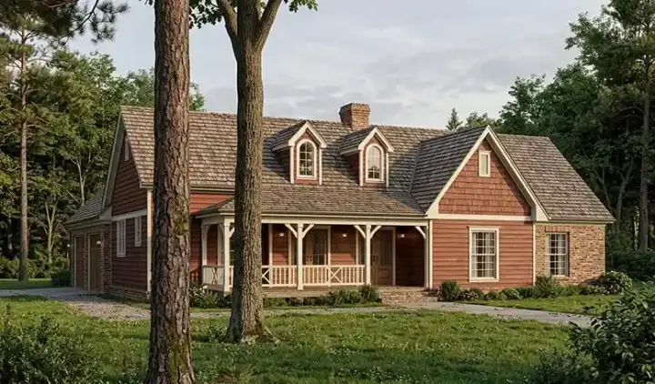 Country house plans 30-328 - front exterior, 1,892 sq ft, 3 bed, 2 bath house plans | Monster House Plans