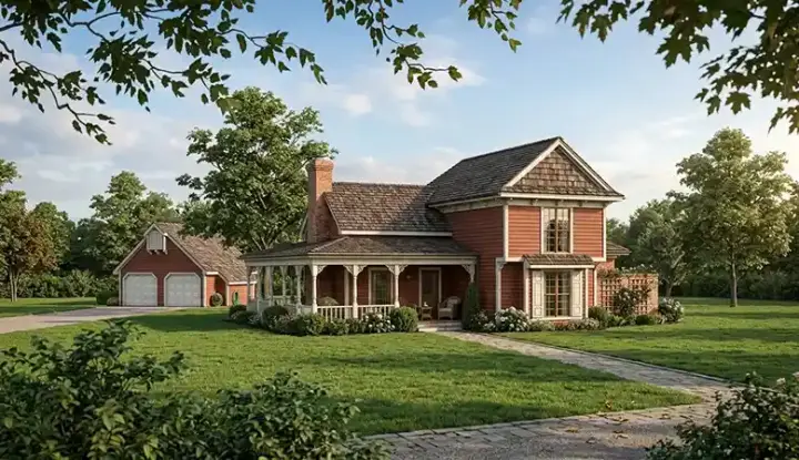 Country house plans 30-329 - front exterior, 1,827 sq ft, 3 bed, 2 bath house plans | Monster House Plans