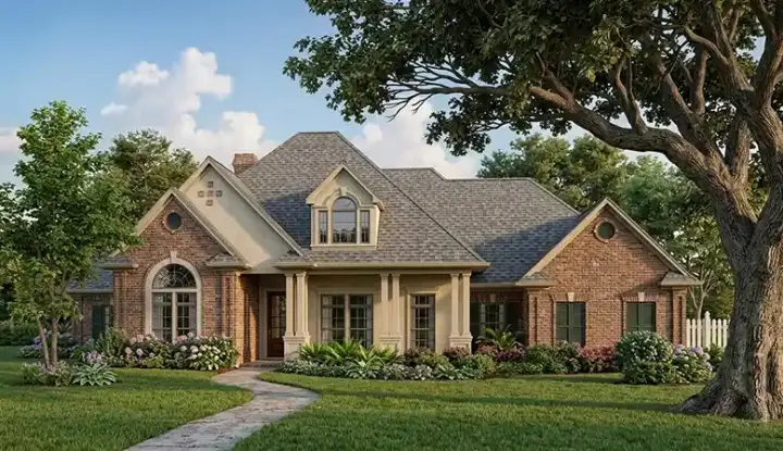Traditional house plans 30-330 - front exterior, 2,891 sq ft, 4 bed, 3 bath house plans | Monster House Plans
