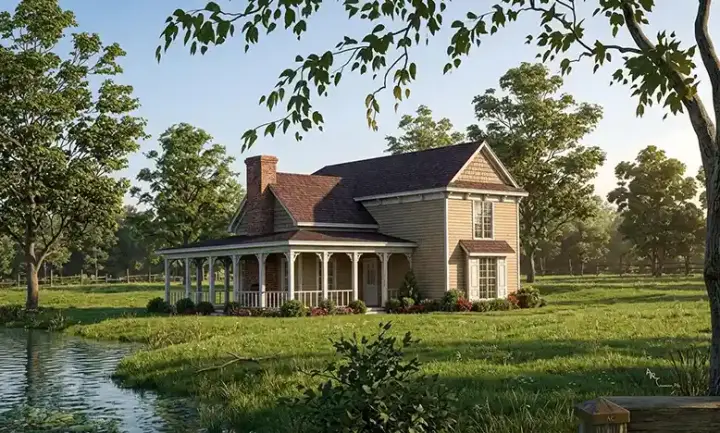Country house plans 30-337 - front exterior, 2,167 sq ft, 3 bed, 2 bath house plans | Monster House Plans