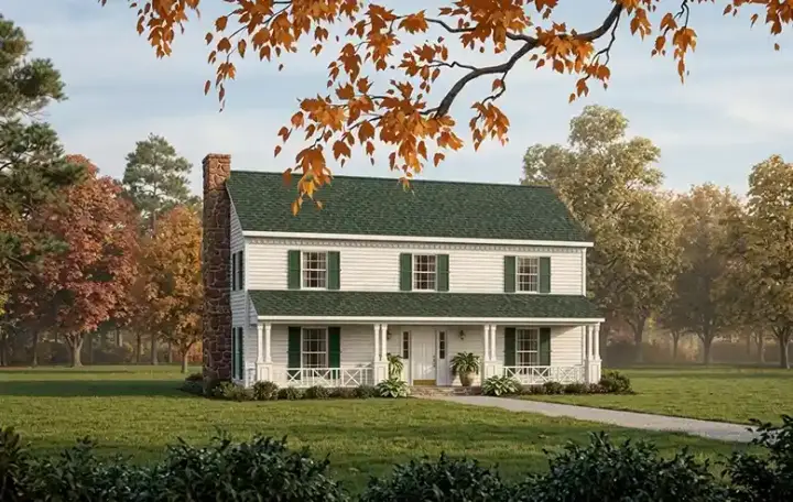 Country house plans 30-339 - front exterior, 2,200 sq ft, 4 bed, 2 bath house plans | Monster House Plans