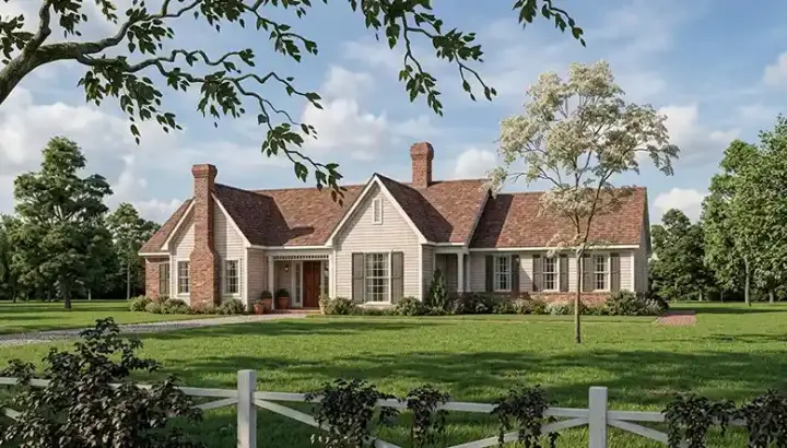 Traditional house plans 30-340 - front exterior, 2,200 sq ft, 4 bed, 2 bath house plans | Monster House Plans