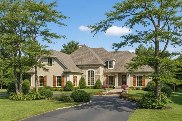 European house plans 30-346 - front exterior, 2,294 sq ft, 3 bed, 3 bath house plans | Monster House Plans