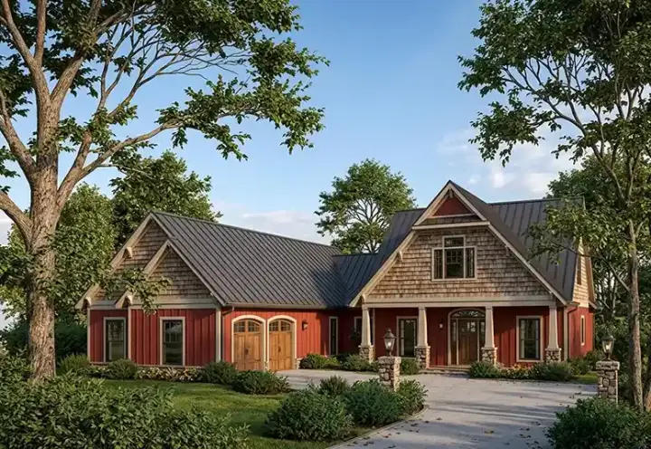 Craftsman house plans 30-350 - front exterior, 2,882 sq ft, 4 bed, 3 bath house plans | Monster House Plans