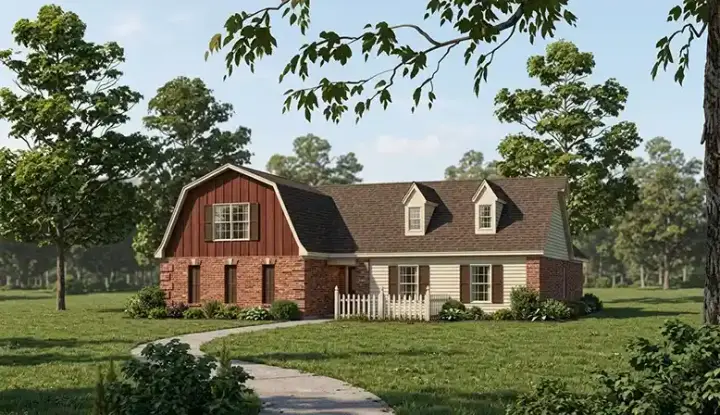 Early American house plans 30-359 - front exterior, 1,681 sq ft, 3 bed, 2 bath house plans | Monster House Plans