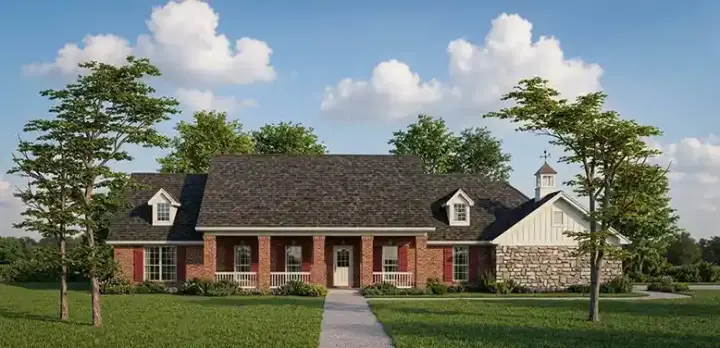 Southern house plans 30-370 - front exterior, 2,203 sq ft, 4 bed, 2 bath house plans | Monster House Plans