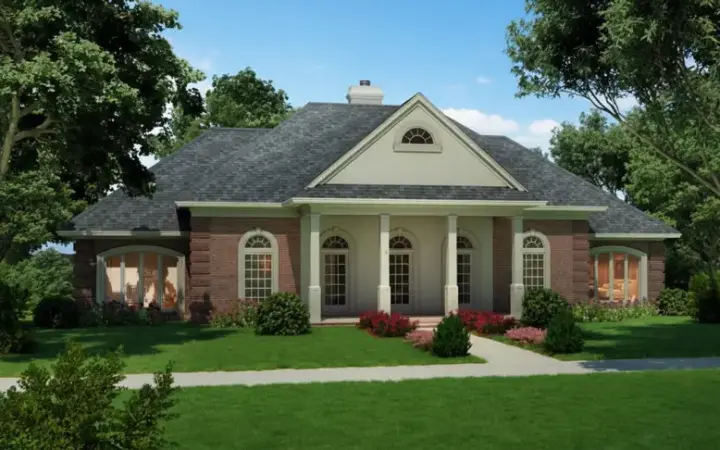 Southern house plans 30-372 - front exterior, 2,240 sq ft, 3 bed, 2 bath house plans | Monster House Plans