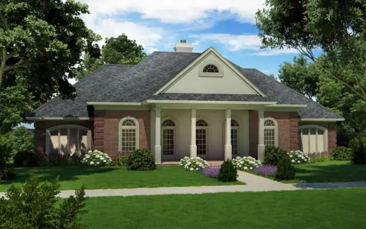 Southern house plans 30-373 - front exterior, 2,240 sq ft, 4 bed, 2 bath house plans | Monster House Plans