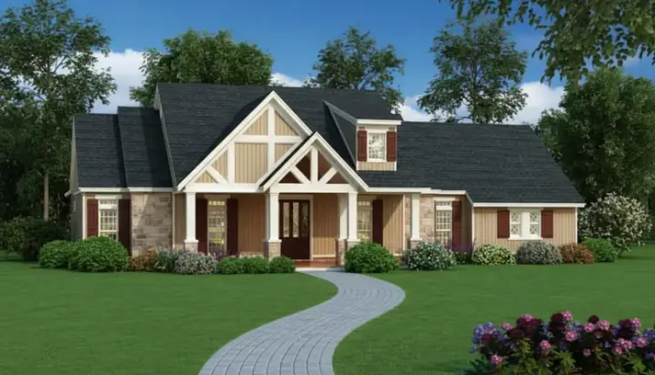 Country house plans 30-374 - front exterior, 2,342 sq ft, 3 bed, 3 bath house plans | Monster House Plans