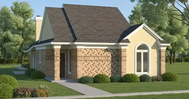 Traditional house plans 30-383 - front exterior, 1,567 sq ft, 2 bed, 2 bath house plans | Monster House Plans