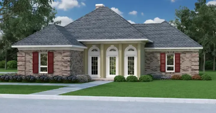 Southern house plans 30-406 - front exterior, 1,961 sq ft, 3 bed, 2 bath house plans | Monster House Plans