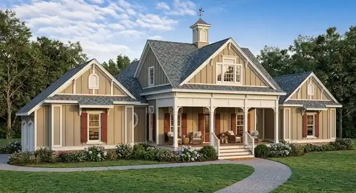 Southern house plans 30-410 - front exterior, 2,150 sq ft, 3 bed, 2 bath house plans | Monster House Plans