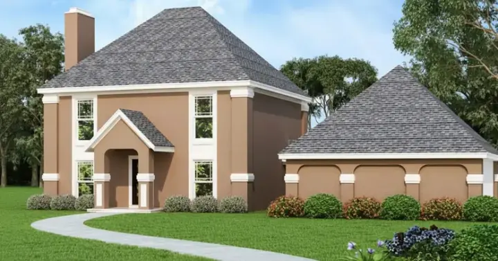 Mediterranean house plans 30-430 - front exterior, 1,540 sq ft, 3 bed, 2 bath house plans | Monster House Plans