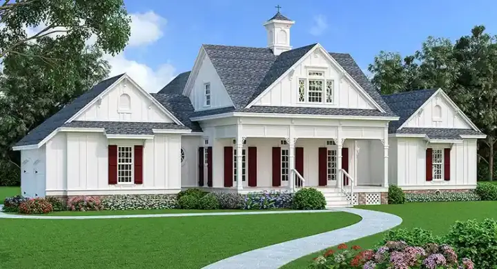 Southern house plans 30-445 - front exterior, 2,150 sq ft, 3 bed, 2 bath house plans | Monster House Plans