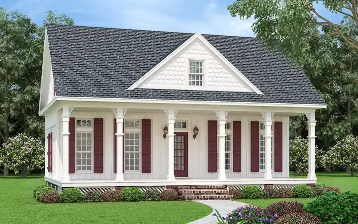 Victorian house plans 30-453 - front exterior, 1,082 sq ft, 2 bed, 2 bath house plans | Monster House Plans