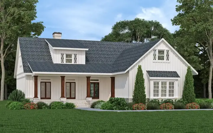 Modern Farmhouse house plans 30-455 - front exterior, 2,016 sq ft, 3 bed, 2 bath house plans | Monster House Plans