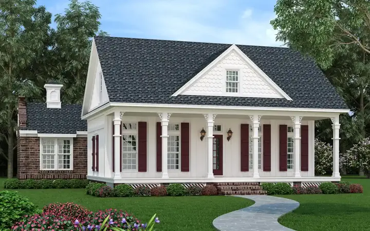 Southern house plans 30-456 - front exterior, 1,236 sq ft, 3 bed, 2 bath house plans | Monster House Plans