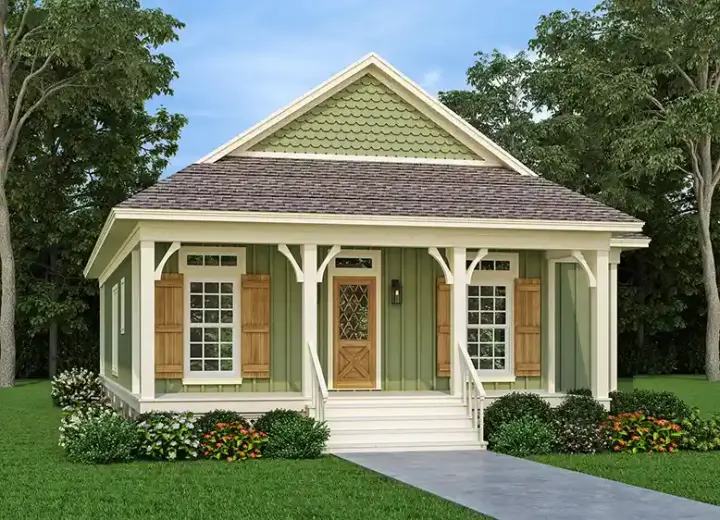 Southern house plans 30-458 - front exterior, 1,222 sq ft, 3 bed, 2 bath house plans | Monster House Plans