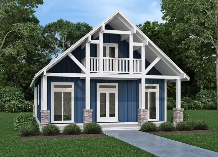 Cottage house plans 30-460 - front exterior, 1,330 sq ft, 3 bed, 2 bath house plans | Monster House Plans