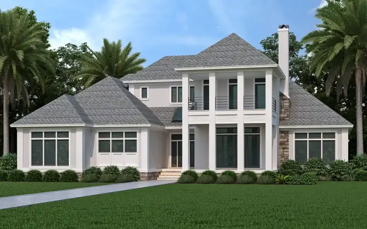 Contemporary house plans 30-461 - front exterior, 4,366 sq ft, 4 bed, 4 bath house plans | Monster House Plans