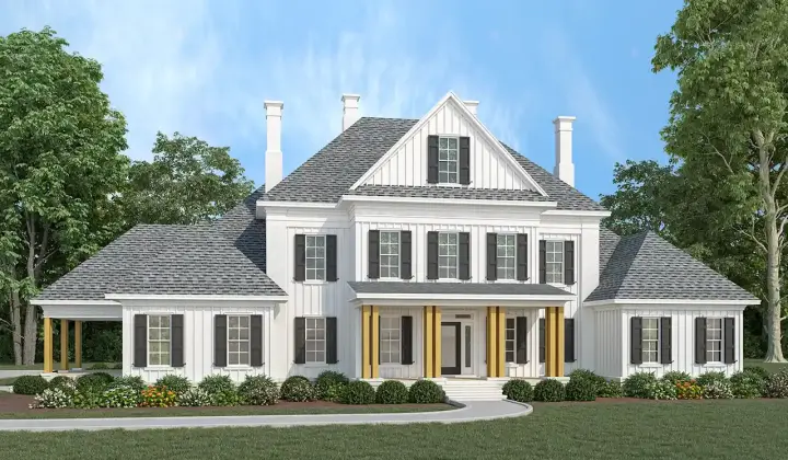 Modern Farmhouse house plans 30-468 - front exterior, 4,242 sq ft, 4 bed, 4 bath house plans | Monster House Plans
