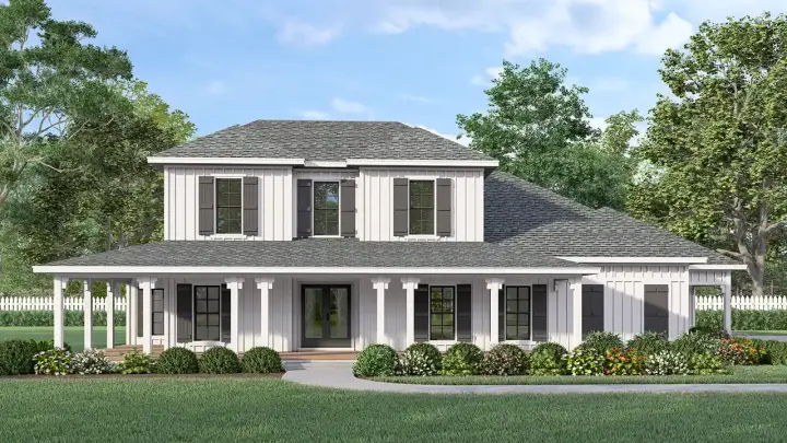 Traditional house plans 30-469 - front exterior, 2,410 sq ft, 4 bed, 3 bath house plans | Monster House Plans